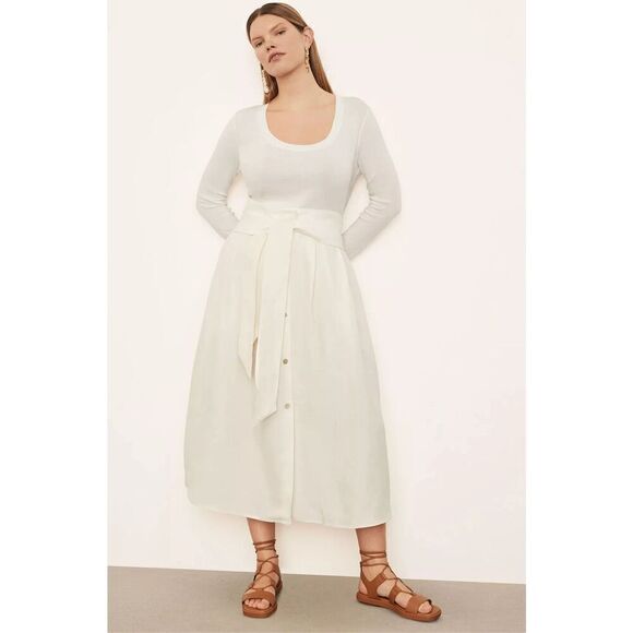 New. Vince Belted Button-Front Skirt. 1X. Retails $410 - Picture 7 of 15